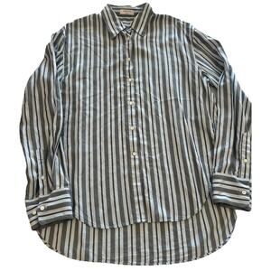 Aritzia Babaton Shirt Sz Small Blue White Striped Button Up Top Oversized Hi-low